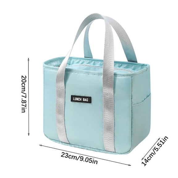 Large Insulation Boxs Cooler Pouch Reusable Thermal Storage Container for Work Office School Travel Cationic Oxford Cloth Gray (9X8X6In)