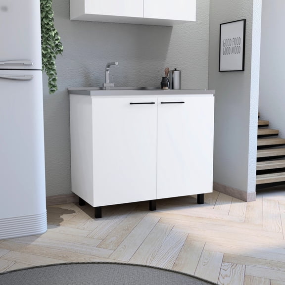 Large Interior Shelf, Durable Build | Efficient Kitchen Utility Sink System