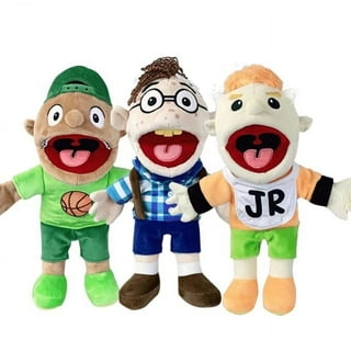 1/2pcs Large Jeffy Puppet Plush Hat Game Toy Cartoon Feebee Hand Puppet  Plushie Doll Family Puppet Parent-child Game Gifts