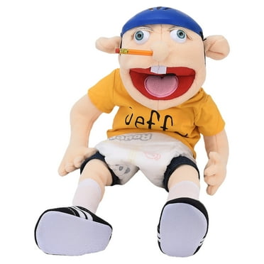 Large Jeffy Boy Hand Puppet Children Soft Doll Funny Party Props Christmas Doll Plush Toys Puppet Kids Gift