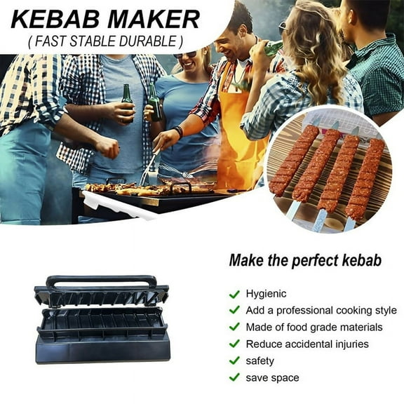 Large Kebab Maker , Black Plastic Kabab, Manual Kabob Mould, Kabob Maker Barbecue Skewers