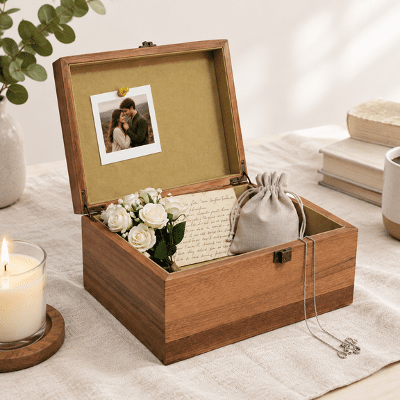 Large Keepsake Box Withic Photo Display Memory Storage