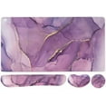 thumbnail image 1 of Large Keyboard Mouse Pad Set, Extended Mouse Pad+Keyboard Wrist Rest Support, Memory Foam Ergonomic Easy Typing, 4Pcs (35.4×15.7 in) Desk Pad Set for Home Office Study Game - Purple, 1 of 7