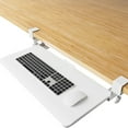 thumbnail image 1 of Large Keyboard Tray Under Desk Slide Out with Extra Sturdy C Clamp Mount System,26'' (30'' including Clamps) x11 Slide-Out Keyboard Drawer Under Desk for Typing,Keyboard Mouse Tray,White, 1 of 6