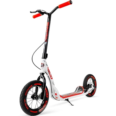 Large Kick Scooter for Adults & Teens – 12" Spoked Air Tires, 300lbs, Tall Bars, Wide Deck, Kickstand – Madd Gear Metro Glide 300