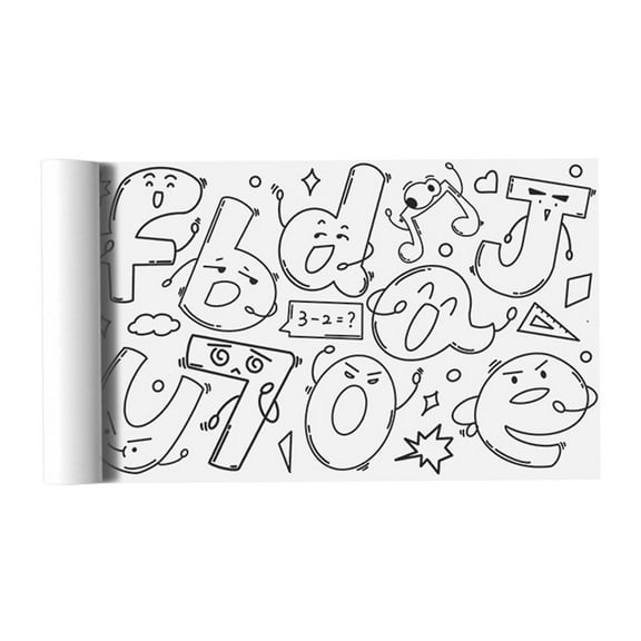 Large Kids Coloring Paper Roll, Perfect Travel Activity Gifts 30Cmx300cm Wall Coloring Stickers Toddlers Coloring Poster for Birthday Home numbers