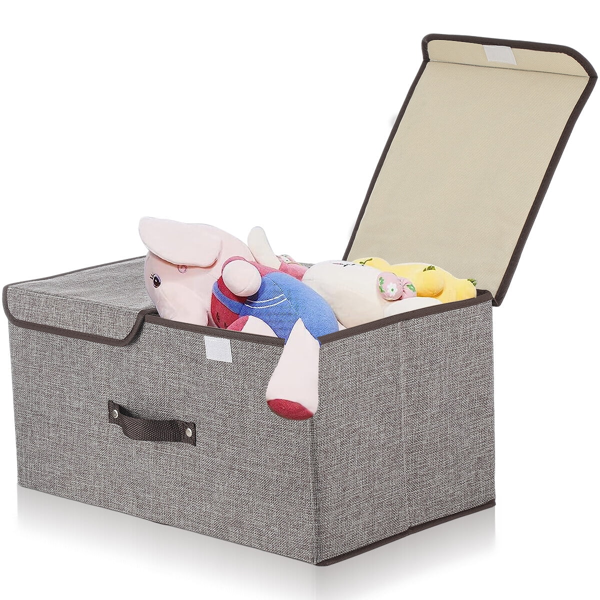 Large Kids Toy Box organizer with Double FlipTop Lid Oyajia