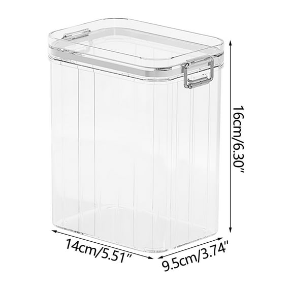 Large Kitchen Food Storage Container | Sealed Airtight Storage Tank for Cereals, Dry Fruits & Tea | Transparent Plastic Storage Box with Wide Mouth (1-Pack)