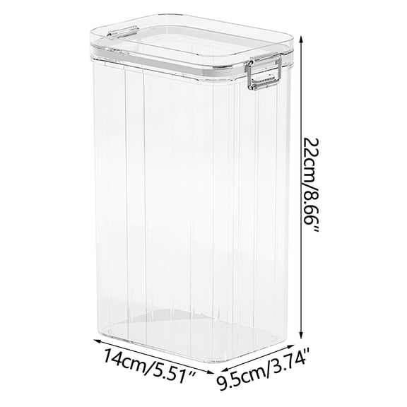 Large Kitchen Food Storage Container | Sealed Airtight Storage Tank for Cereals, Dry Fruits & Tea | Transparent Plastic Storage Box with Wide Mouth (1-Pack)