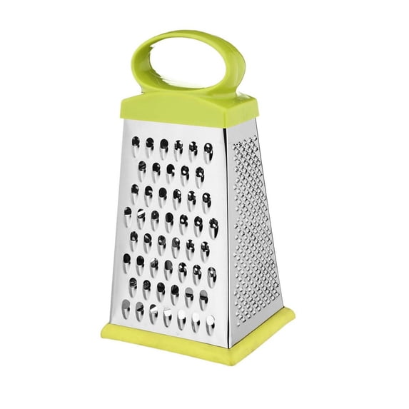 Large Kitchen Grater, 9in Stainless Steel Grater Tool, Four Grating Functions, Handle for Secure Grip, Dishwasher Safe, Efficient Grating for Vegetables Cheese