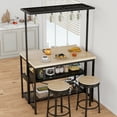 thumbnail image 1 of Large Kitchen Island Bakers Rack Microwave Oven Stand Kitchen Shelf with 3 Tier Storage, Metal Coffee Bar Table,Kitchen Storage Shelf for Dining Living Room, 5 Hooks,, 1 of 9
