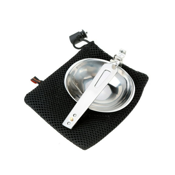 OUNONA Stainless Steel Outdoor Soup Ladle Spoon with Folding Design for Kitchen Use and Camping 17.5 inches