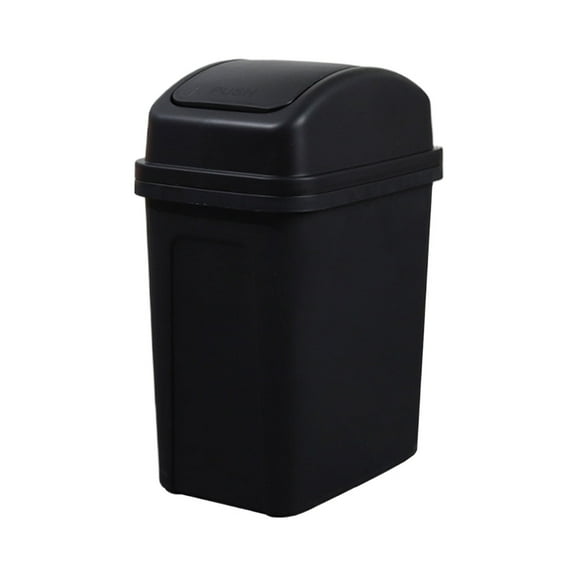 Large Kitchen Trash Can with Swing Top - Plastic, Leak-Proof, 39x29x19cm, Multipurpose for Home/Car, Flip Lid for Easy Littering
