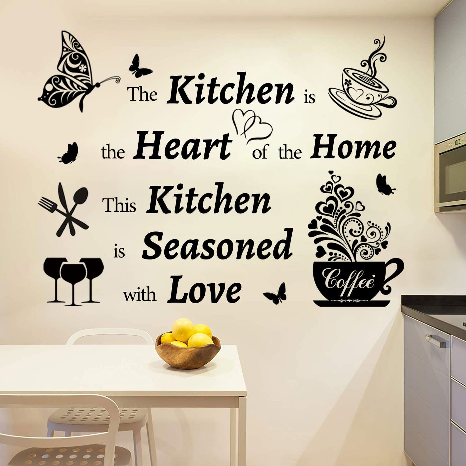 Large Kitchen Wall Decals Dining Room Quotes Wall Stickers Lettering Wall Decals Butterfly