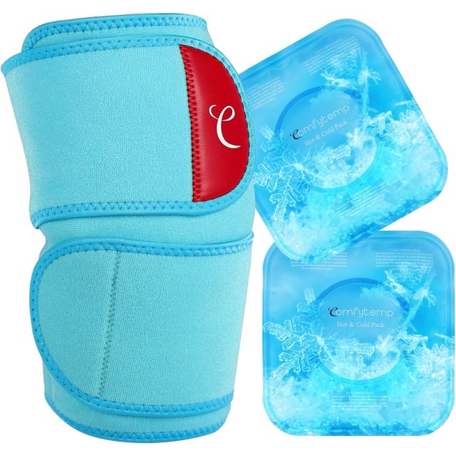 Large Knee Ice Pack Wrap with 2 Gel Soft Cold Pack, FSA HSA Eligible