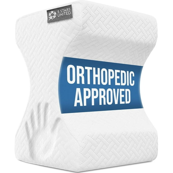 Large Knee Pillow for Side Sleepers - Hip Pain Relief, Memory Foam Leg Cushion for Side Sleeping - Between Legs Pillow for Sciatica & Lower Back Pain, White