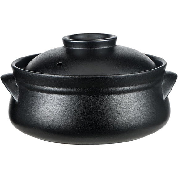 Large Korean Ceramic Bowl with Lid, Clay Pot Cooking with Double Handles Earthenware Pot for Cooking and Serving Bibimbap, Soup, Rice, Stew, Casserole and Noodle,1.5L/1.4Quarts