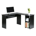 thumbnail image 1 of Large L-Shaped Computer Desk with Mute Sliding Keyboard Tray and 2-Bookshelf Corner Table for Home Office Workstation, 1 of 9
