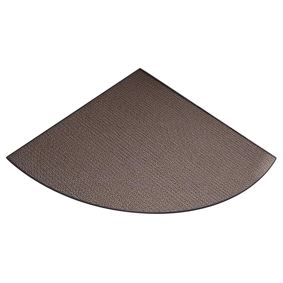 Large L Shaped Kitchen Rug,Sector Textured Corner Mat,Absorbent Quarter Round Rug for Sink Bathroom Washable Floor Cover,39 Inch,Brown