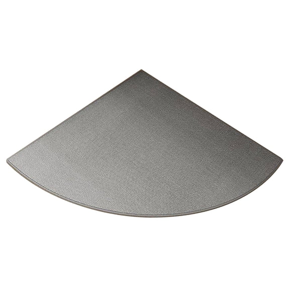 Large L Shaped Kitchen Rug,Sector Textured Corner Mat,Absorbent Quarter Round Rug for Sink Bathroom Washable Floor Cover,39 Inch,Gray