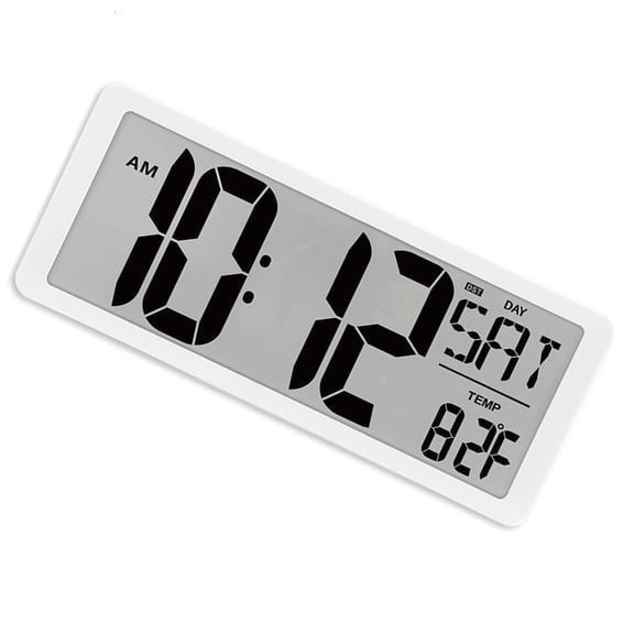 Large LCD Wall Clock with Temperature Date Display for Home Office Decoration