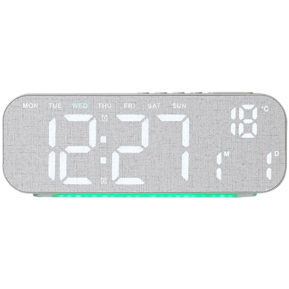 Large LED Alarm Clock Decoration Wood Grain Design 24*2.9*7.8cm Digital ...