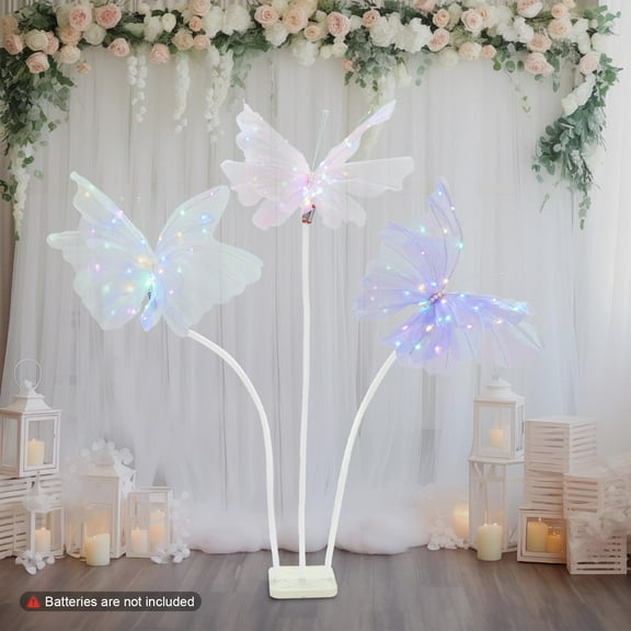 Large LED Butterfly Light with Standing Base, Giant Butterfly Decoration for Wedding Baby Shower Birthday Party Decor