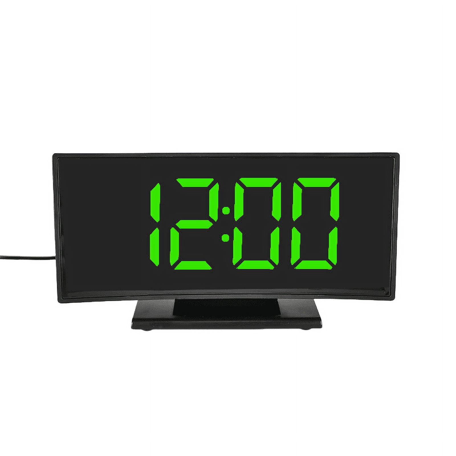 Large LED Digital Alarm Clock Display Electronic Clock Curved Surface