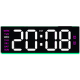 Large LED Digital Alarm Clock with Colorful Ambient Light Calendar ...