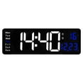 Large LED Digital Wall Clock Temperature Date Day Display USB Remote