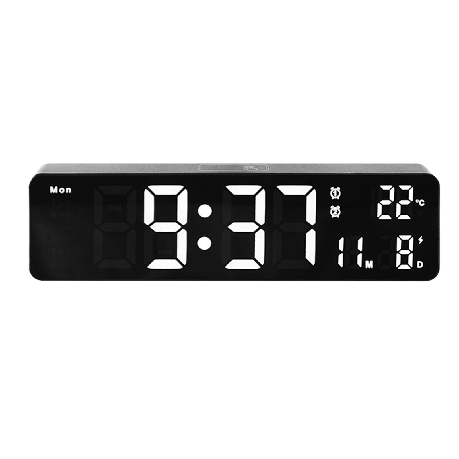 Large LED Digital Wall Clock Temperature Date Day Display USB Remote ...