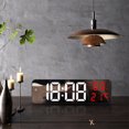 thumbnail image 1 of Large LED Digital Wall Clock with Temperature, Date & Humidity Display - 3-Level Brightness Adjustment, Wall-Mounted or Tabletop, Battery/USB Powered (Batteries Not Included), 1 of 10