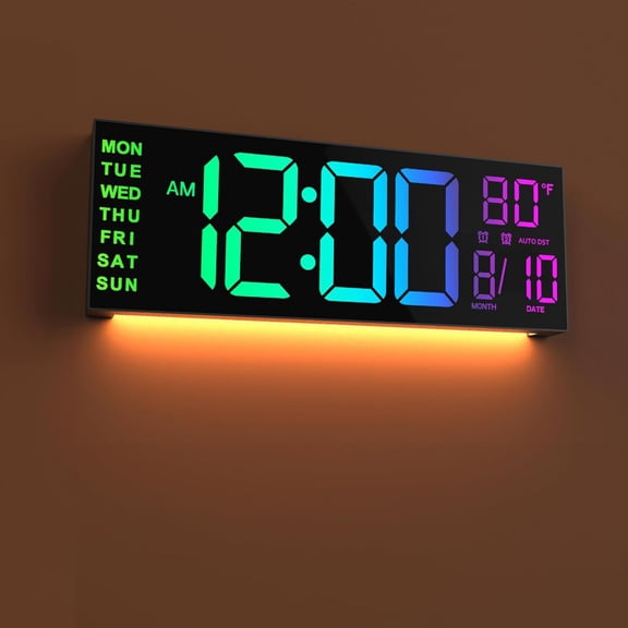 Large LED Digital Wall Clock with Alarm Countdown Timer DST Temperature for Home Classroom Desk Holiday Gift