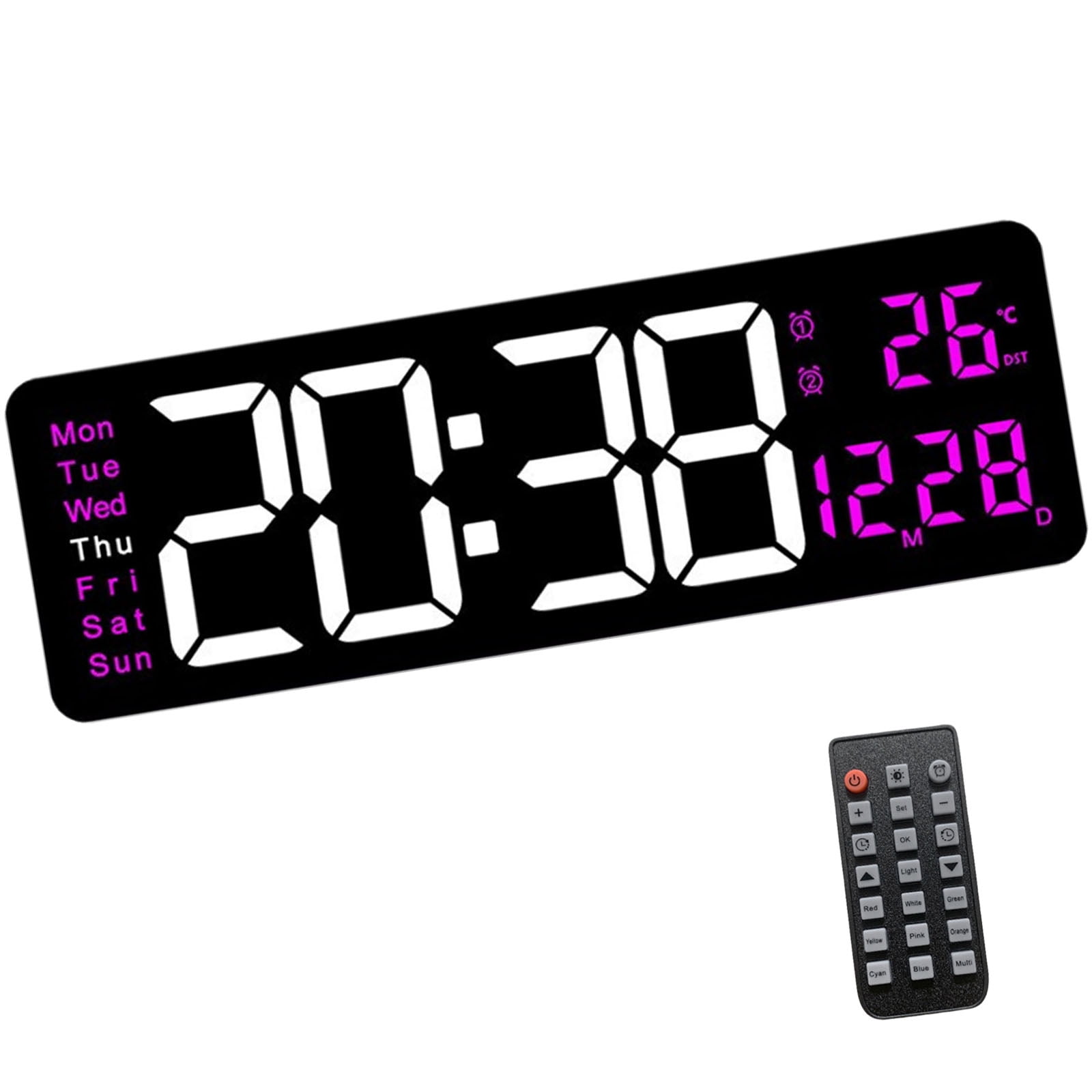 Large LED Display Digital Clock with Remote Control and Alarm Timer ...
