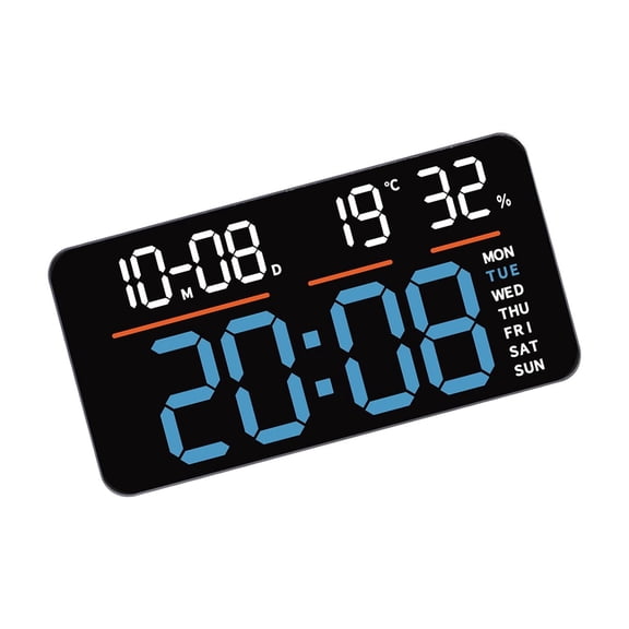 Large LED Screen Digital Clock With Double Mount Design 2 Alarms Quiet Operations For Home Office Bedroom Decors