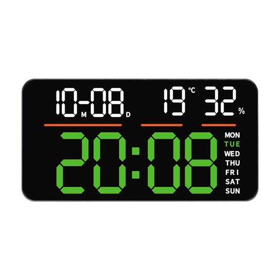 Large LED Screen Digital Clock With Double Mount Design 2 Alarms Quiet Operations For Home Office Bedroom Decors