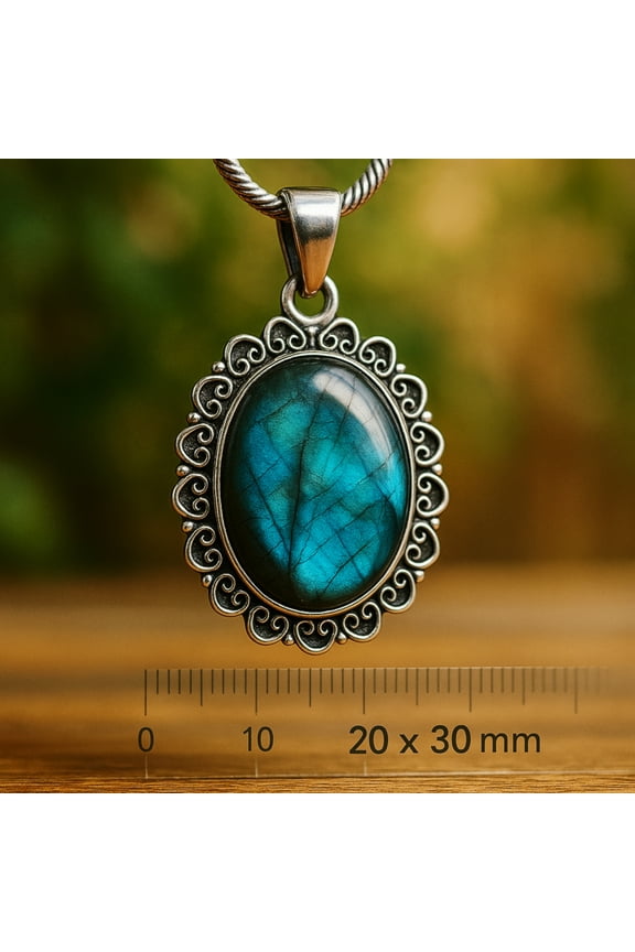 Large Labradorite Pendant for Women, 925 Solid Silver, Designer Pendant , Gift for Her