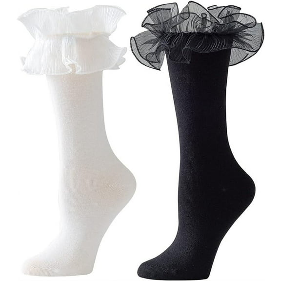 Large Lace Frilly Socks – Women Ruffle Frilly Comfortable Princess Socks for Festival,Party,Performance