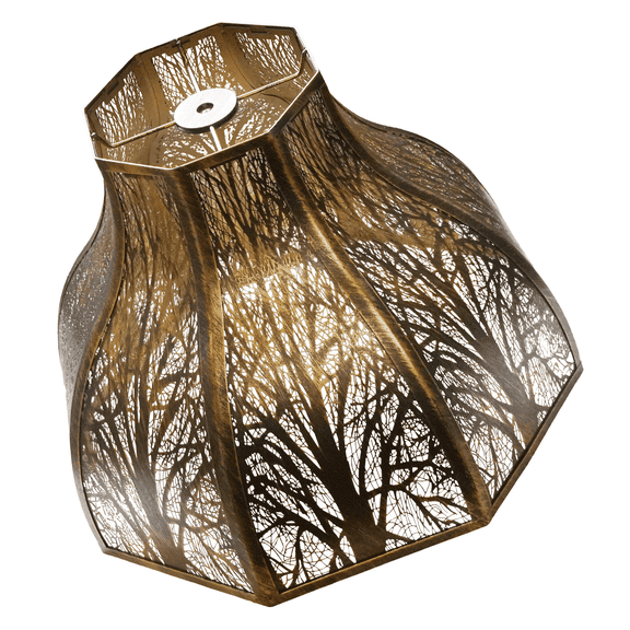 Large Lamp Shade For Floor Lamps ,AEELLEEA Metal Lampshades,8-Petal Lotus Lampshapes For Table Lamp Cover Replacement, Bronze Gold Lamp Shades 5.32X13X9.5in