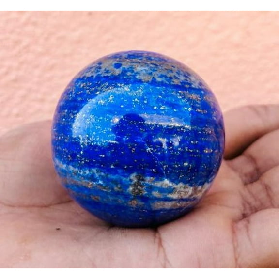 Large Lapis Lazuil Sphere - Gem Ball - Crystal Sphere - Carved Crystal Ball - Meditation Balls - Feng Shui Supplies - Wealth Stones and Crystals - Home Office Desk Decor Gemstone Sphere