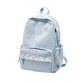thumbnail image 1 of Large Laptop Backpack Lace Daypack â 16.9" Polka Dot School Bag for Travel & Daily Commute Blue, 1 of 1