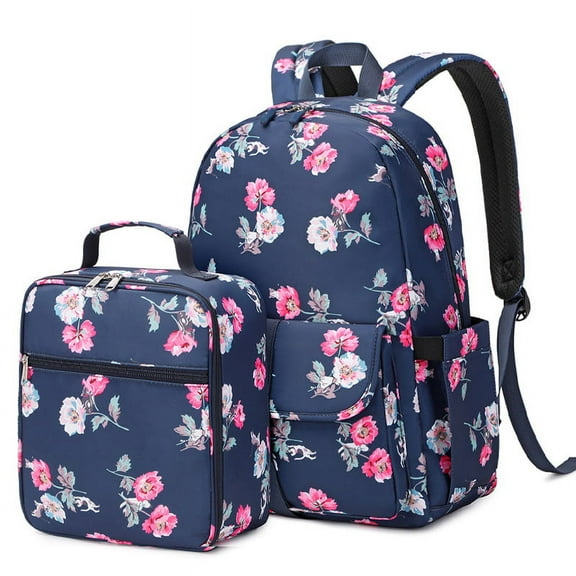 Large Laptop Backpack with USB Charging Port  for Women Teens, Nurse Gift Teacher Work Backpack Cooler Insulated Lunch Bag Waterproof Daypacks for Work Picnic Travel Anti-theft