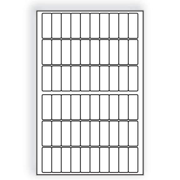 Large Laser Label Sheet, 2" x 1", White Semi-Gloss, Laser Finish, Flat Sheet, Pre-Cut Die Labels (Box of 500)