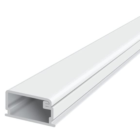 Large Latching Surface Cable Raceways - Channel Size: 1.4"W x 0.65"H - 45" Stick Length - 2 Sticks + 1 Joint Cover - White