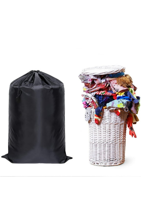 Large Laundry Backpack Bag with Adjustable Shoulder Straps, 60.5x92cm Extra Capacity Drawstring Closure for College, Travel, Laundromat & Apartment Use