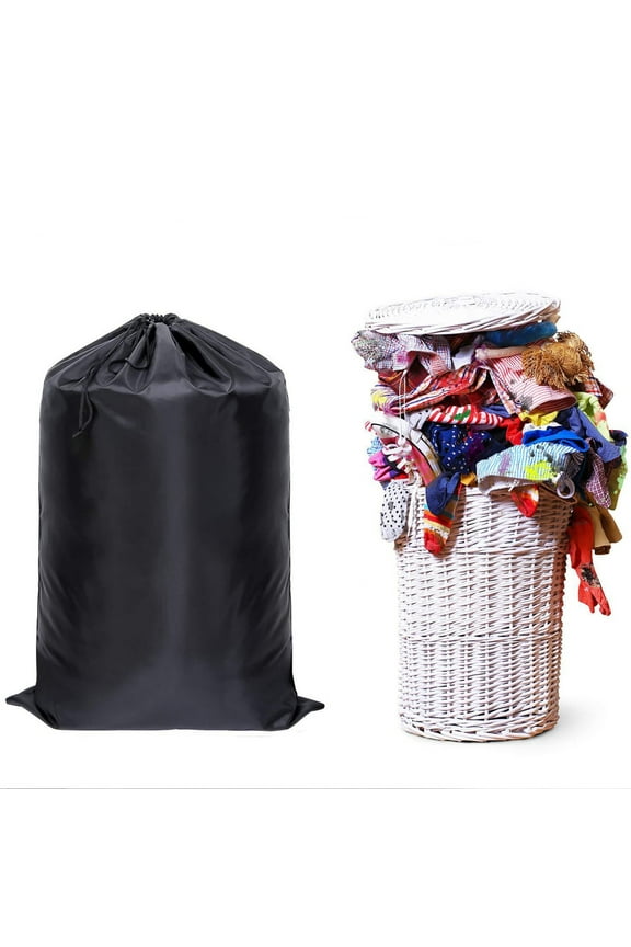 Large Laundry Backpack Bag with Adjustable Shoulder Straps and Drawstring Closure for Travel, College, and Apartment Use - 2 Pack