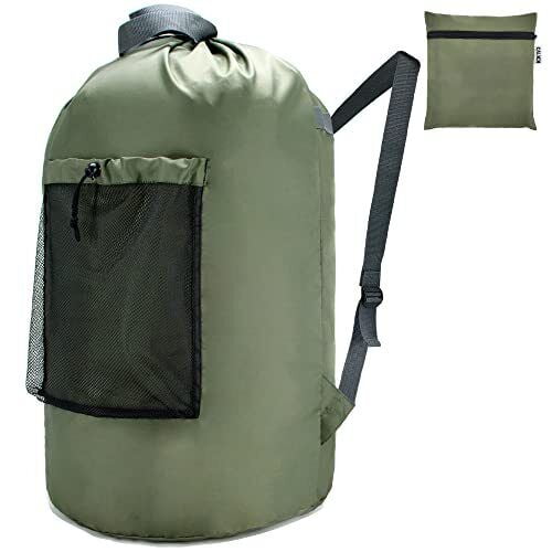 Large Laundry Bag Backpack Laundry Backpack with Shoulder Straps and Mesh Poc...