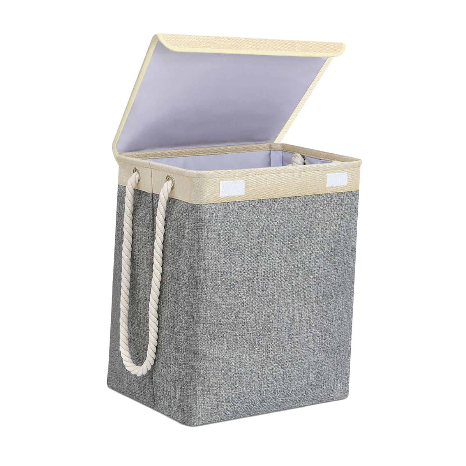 Large Laundry Basket 65L with Reinforced Handles and Lid Collapsible ...