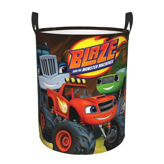 Large Laundry Basket With Handle, Blaze Monster Collapsible Laundry Hamper, Dirty Clothes Storage Basket For Living Room, Bathroom, Bedroom, College Dorm Small