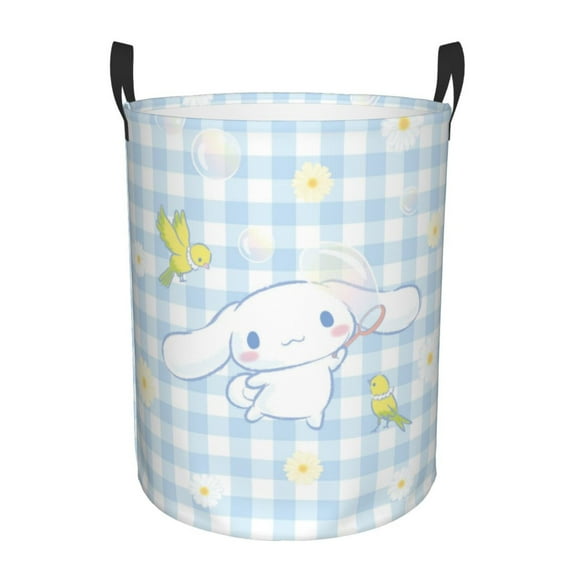 Large Laundry Basket with Handle, Cinnamoroll Collapsible Laundry Hamper, Dirty Clothes Storage Basket for Living Room, Bathroom, Bedroom, College Dorm